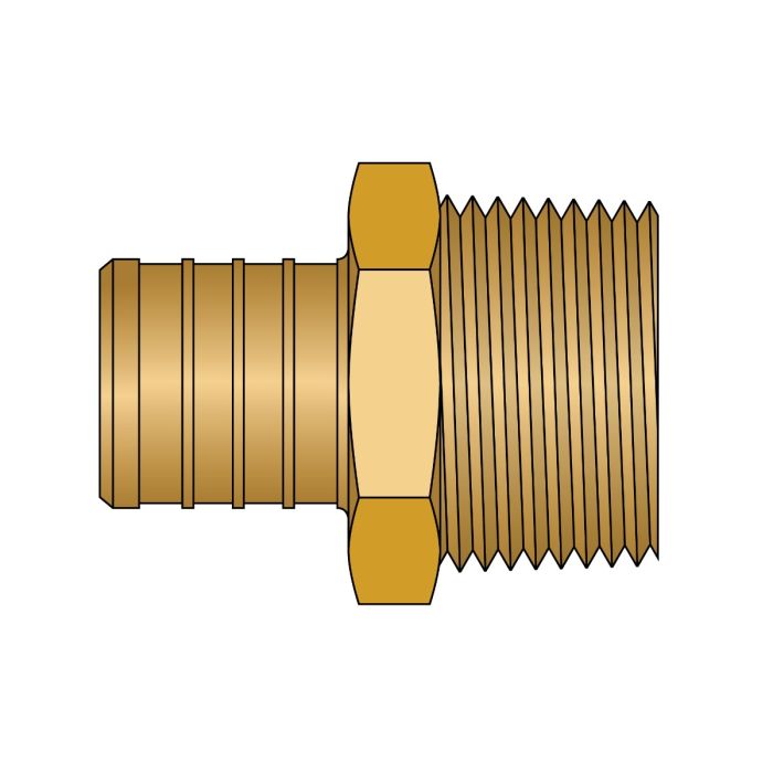HEATLINK Heatlink 27528NL 1 inches PEX × 1 inches Male Pipe Thread No Lead Brass Adapter