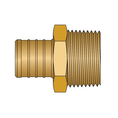 HEATLINK Heatlink 27528NL 1 inches PEX × 1 inches Male Pipe Thread No Lead Brass Adapter