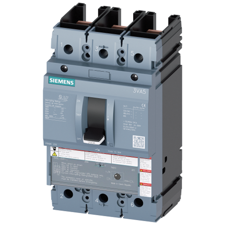 SIEMENS Siemens 3VA5215-5ED31-0AA0 Molded Case Circuit Breaker 690 VAC/750 VDC 150 A 35 kA Interrupt 3 Poles Thermal/Magnetic Trip