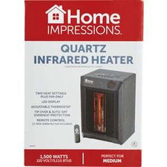 Home Impressions GD9215BD1 1500W 120V Quartz Heater with Remote