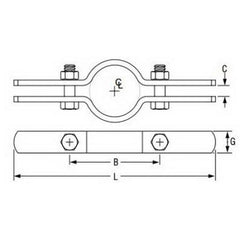 ASC ENGINEERED SOLUTIONS Asc Engineered Solutions 0500173604 261 4 Steel Pipe Riser Clamp (12-7/8 in)
