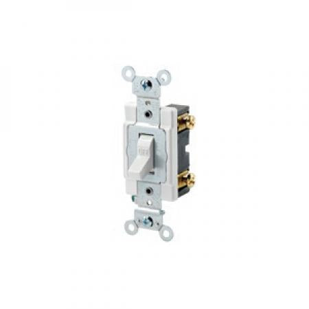 LEVITON Leviton 1221-SW Heavy Duty Toggle Switch 20A 120/277V White
