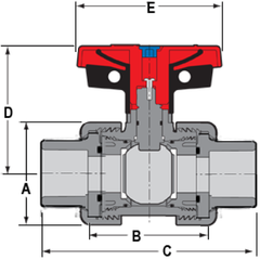SPEARS Spears 1822V-040C True Union 2000 Industrial Ball Valve CPVC Socket (4 in)