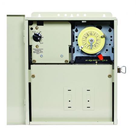 INTERMATIC Intermatic PF1112T Freeze Protection Control Center with Timer and Thermostat for 240V Applications Type 3R Metal Enclosure