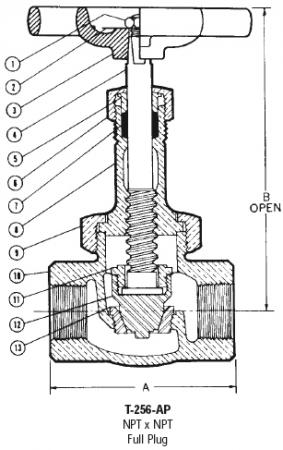 NIBCO NIBCO NL3MN0A T256AP 1 Inch Bronze Globe Valve FNPT 200# Union Bonnet Replacement