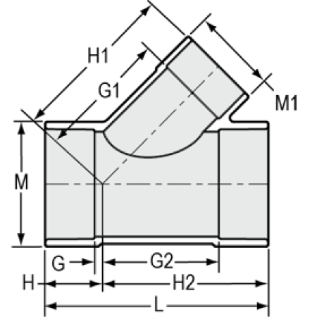 SPEARS Spears 475-528 Reducing Wye Socket Sch 40 (6 x 6 x 2 in)