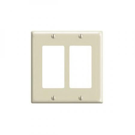 LEVITON Leviton 80409-I Decora Electrical Wall Plate Standard Size 2 Gang Ivory