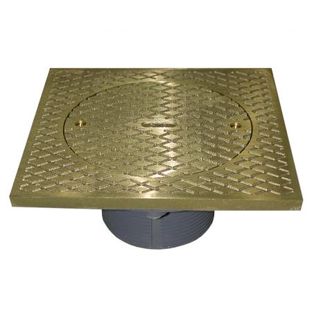 JONES STEPHENS Jones Stephens D59910 3-1/2 PVC Cleanout Spud with 7 Inch Polished Brass Cover and Plug