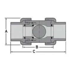 SPEARS Spears 4522-030C True Union 2000 Industrial Ball Check Valve 3 in Socket EPDM