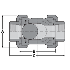 Spears 2229-005 1/2 PVC True Union Ball Check Valve Soc/FNPT EPDM