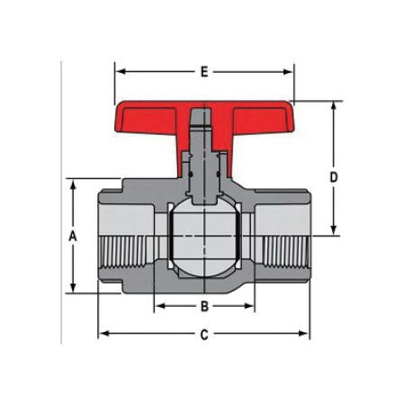 SPEARS Spears 2122-040 PVC Socket x Socket Compact Ball Valve Tee 4