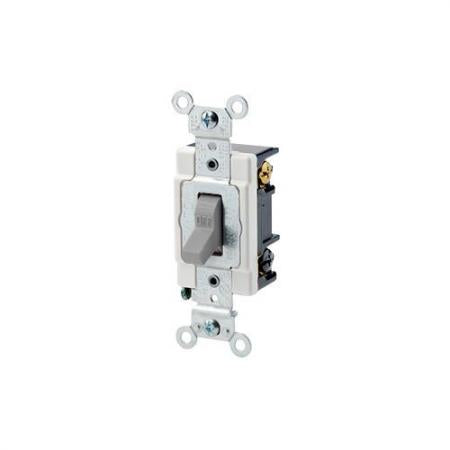 LEVITON Leviton 1223-SGY Toggle 3-Way AC Quiet Switch 20 Amp 120/277 Volt