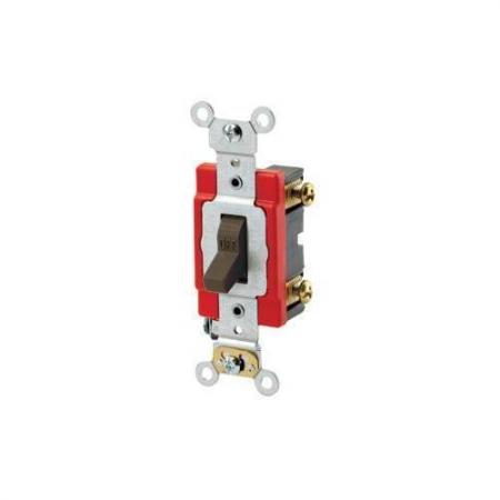 LEVITON Leviton 1222-2 Toggle Double-Pole AC Quiet Switch 20 Amp 120/277 Volt Brown