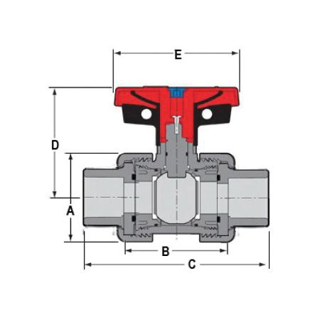 SPEARS Spears 1822V-040C True Union 2000 Industrial Ball Valve CPVC Socket (4 in)
