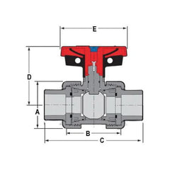 SPEARS Spears 1822V-040C True Union 2000 Industrial Ball Valve CPVC Socket (4 in)
