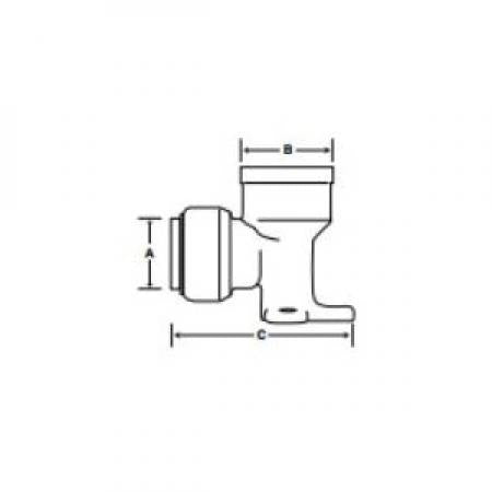 SHARKBITE SharkBite U340LF Brass Push Drop-Ear Elbow 3/4 Inch x 3/4 Inch FNPT 90 Degree
