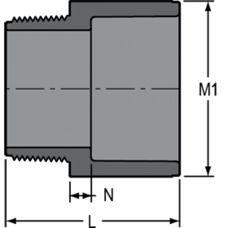 SPEARS Spears 836-060 6 PVC Male Adapter MPTXSOC SCH80