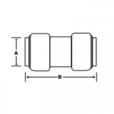 SHARKBITE SharkBite U006LF DZR Brass Coupling, 3/8 Tube Size