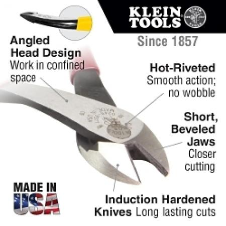 KLEIN TOOLS Klein Tools D238-8 Diagonal Cutting Pliers High-Leverage Angled Head 8-Inch