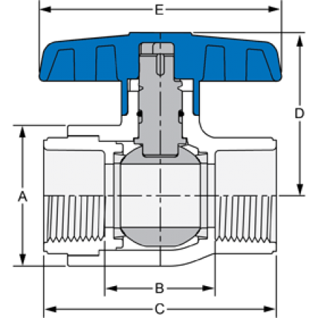 SPEARS Spears 2622-020G 2 PVC Utility Ball Valve SOC EPDM