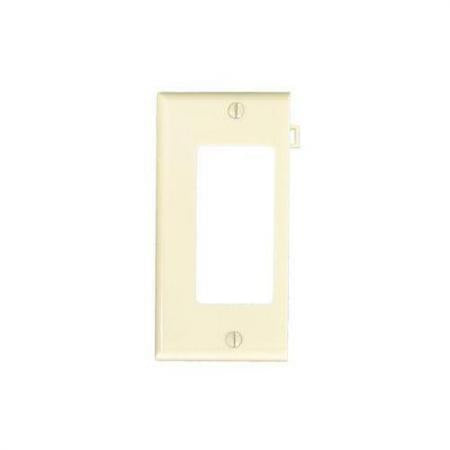 LEVITON Leviton PSE26-I 1-Gang Decora/GFCI Device Decora Wallplate, Sectional, Thermoplastic Nylon, Device Mount, End Panel, Ivory