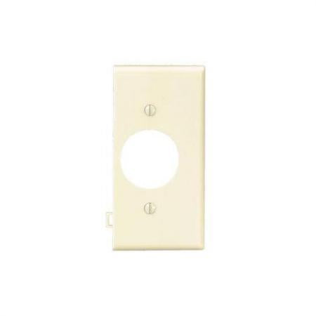 LEVITON Leviton PSE7-I 1-Gang Single 1.406 Inch Hole Device Receptacle Wallplate, Sectional, Thermoplastic Nylon, Ivory