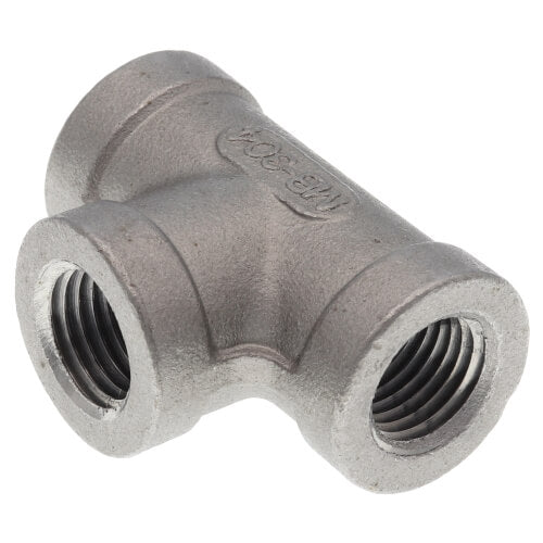 MERIT BRASS Merit Brass K406-04 Banded Pipe Tee, 1/4 in, FNPT, 150 lb, 304/304L Stainless Steel