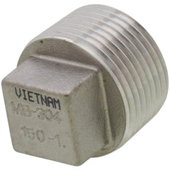 Merit Brass K417-16 Cored Square Head Plug, 1 in Nominal, MNPT End Style, 150 lb