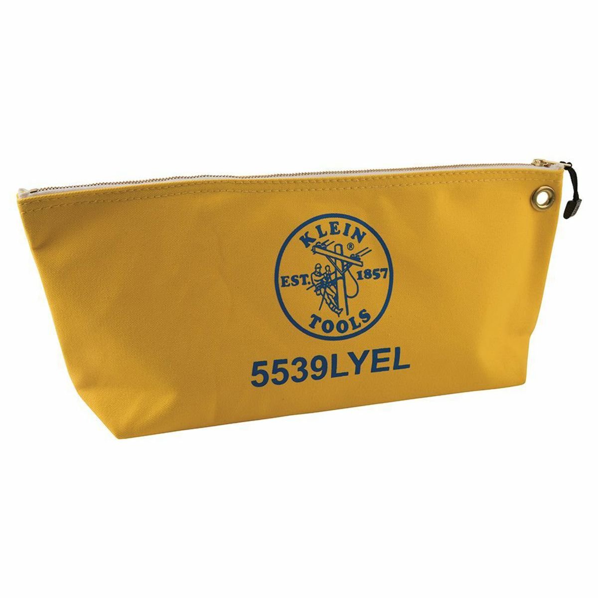 KLEIN TOOLS Klein Tools 5539LYEL Zipper Bag, Large Canvas Tool Pouch, 18-Inch, Yellow