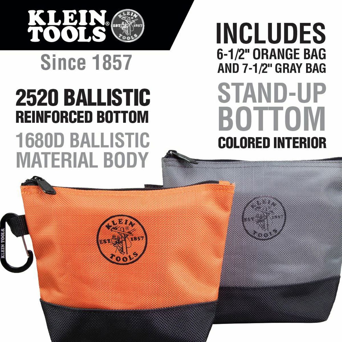 KLEIN TOOLS Klein 55470 Stand-Up Zipper Bags, 2-Pack