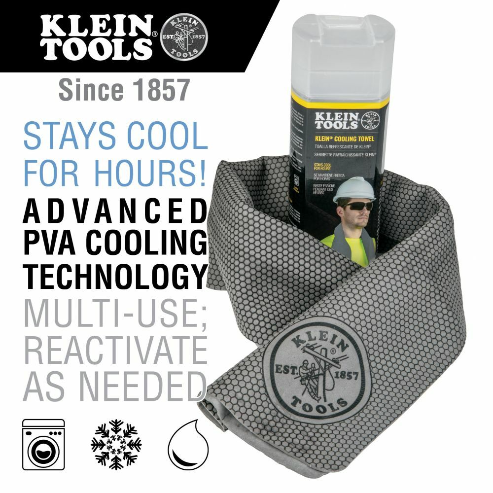 KLEIN TOOLS Klein Tools 60093 Cooling Towel Evaporative PVA Technology Gray