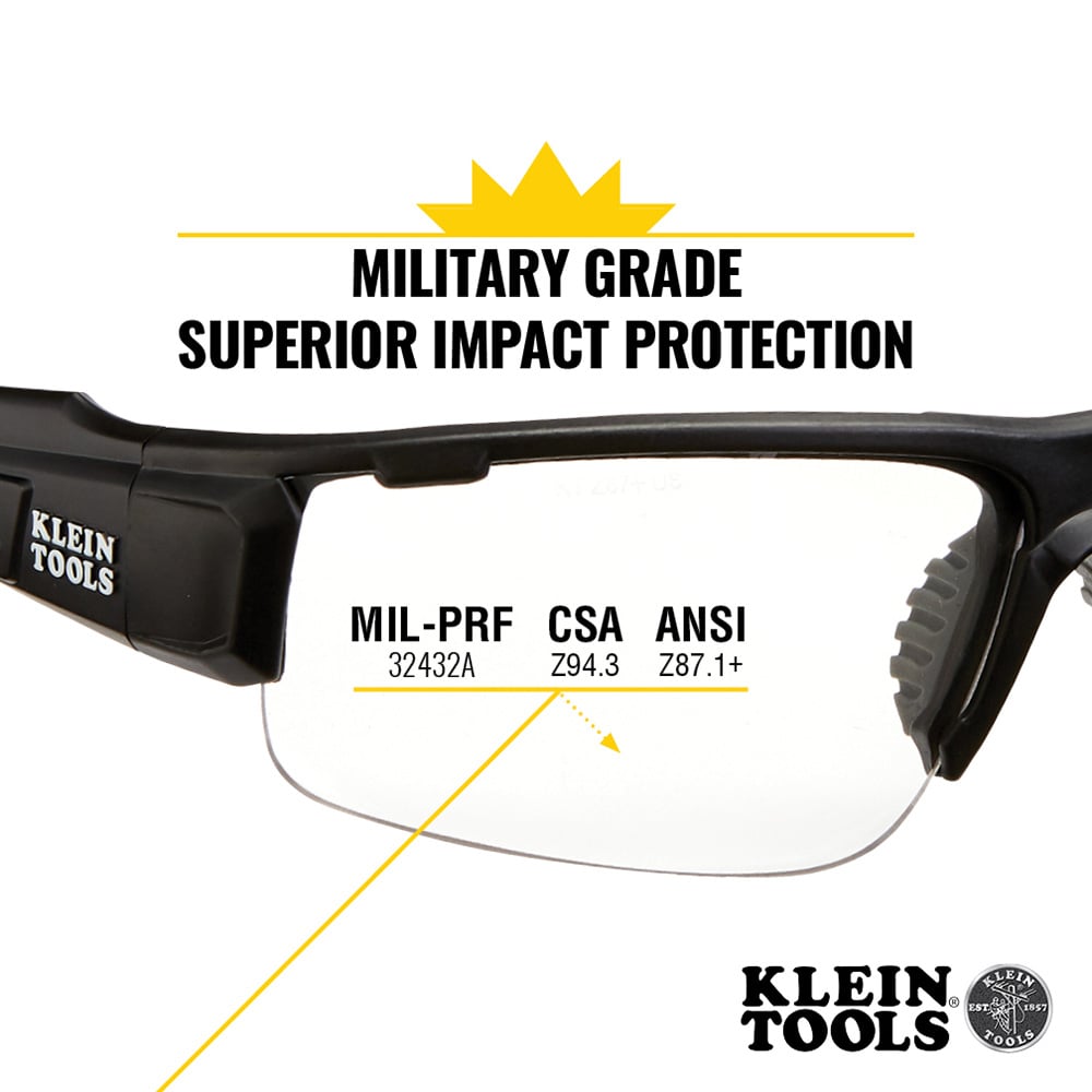 KLEIN TOOLS Klein Tools 60161 Professional Safety Glasses Power Clear Lens