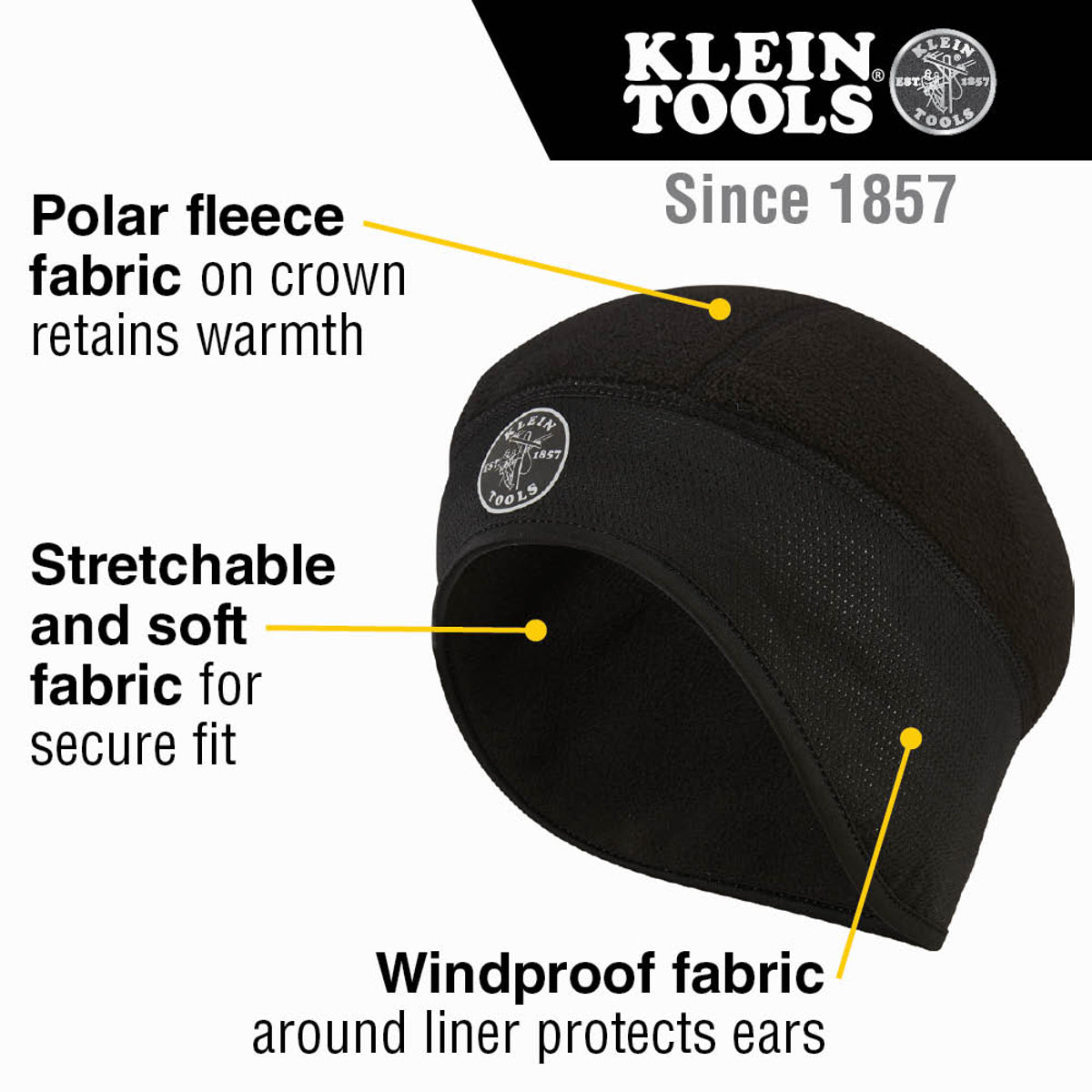KLEIN TOOLS Klein Tools 60383 Winter Helmet Liner OSFM Poly Black