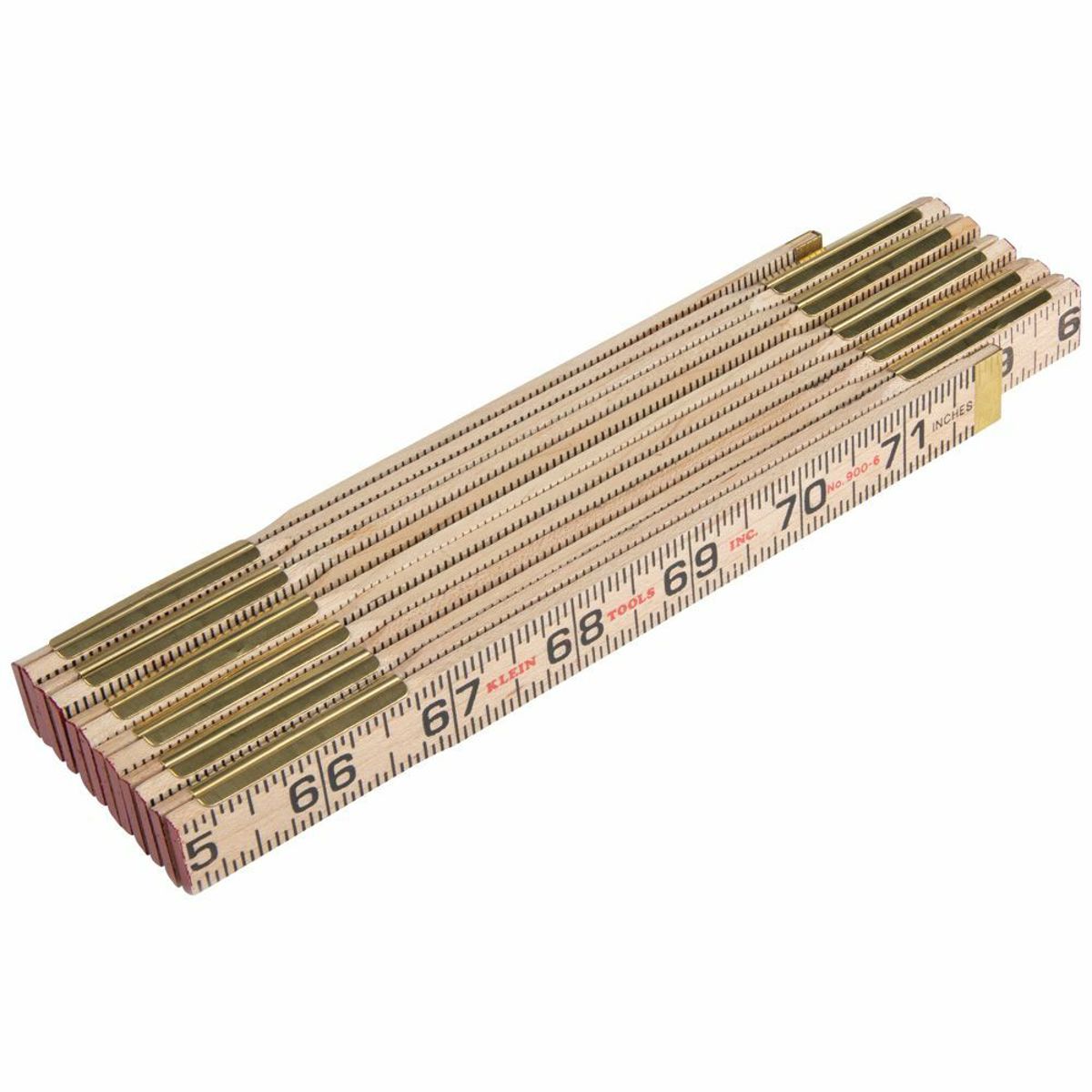 KLEIN TOOLS Klein Tools 900-6 Wood Folding Rule, Inside Reading, 6 ft