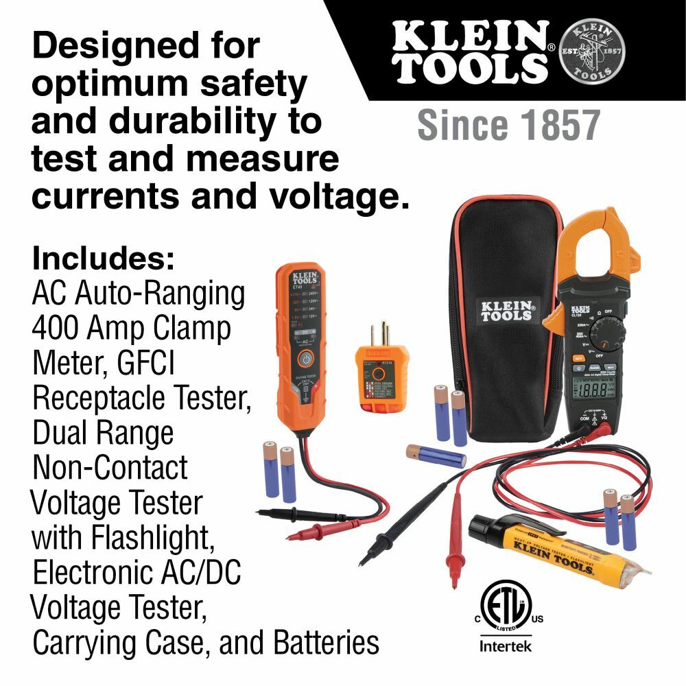 KLEIN TOOLS Klein Tools CL120VP Premium Clamp Meter Electrical Test Kit