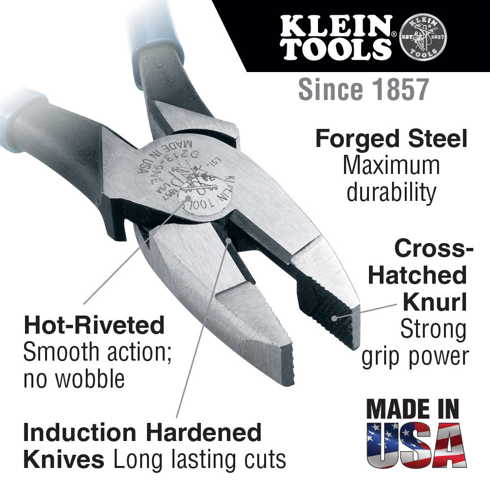 KLEIN TOOLS Klein Tools D201-8 Lineman's Pliers, 8-Inch
