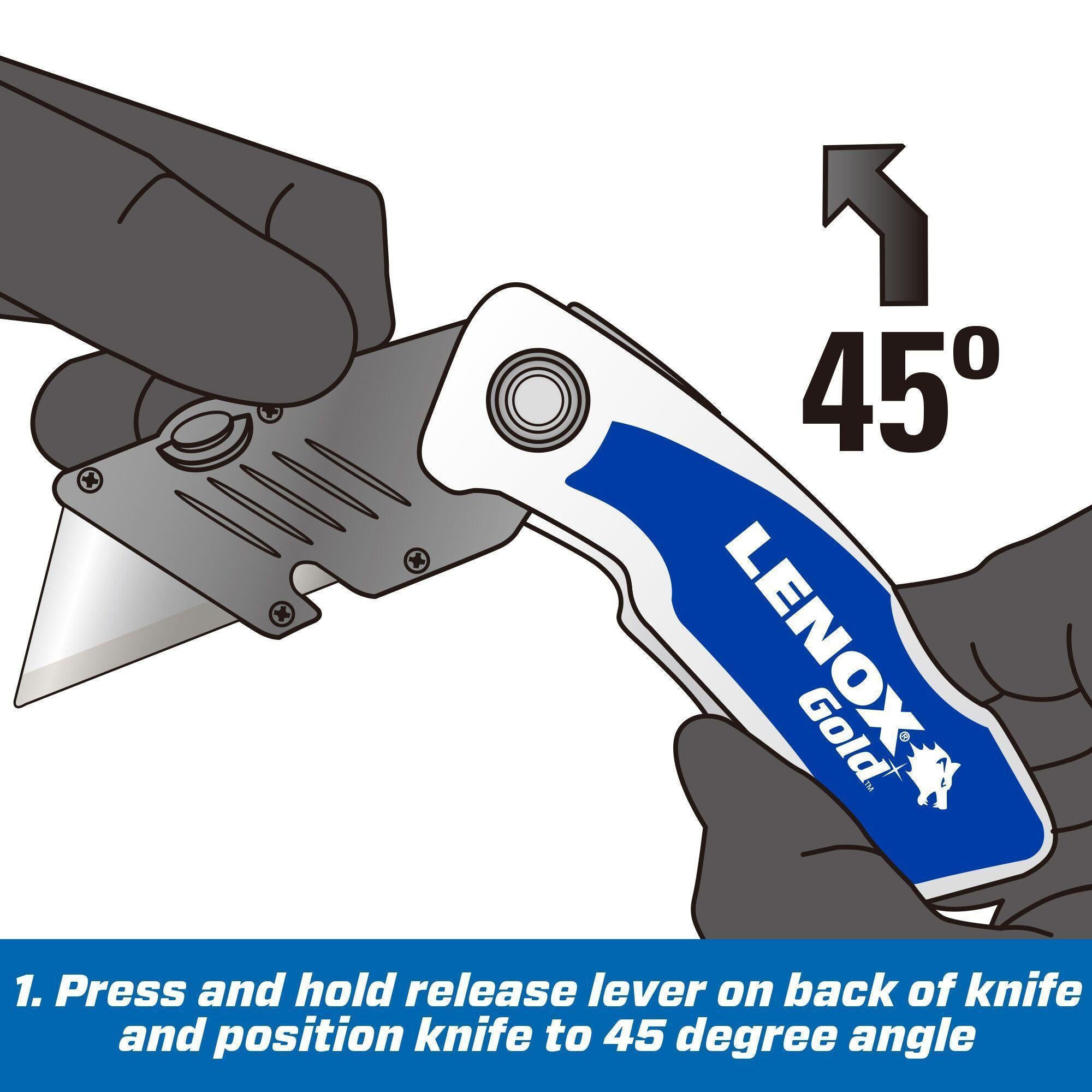 LENOX Lenox 10771FLK1 Lockable Utility Knife 2-3/10 inches Blade 1-1/8 inches Width