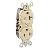 LEVITON Leviton 5362-S 20-Amp, 125-Volt, Industrial Heavy Duty Grade, Straight Blade, Industrial Grade, Self Grounding