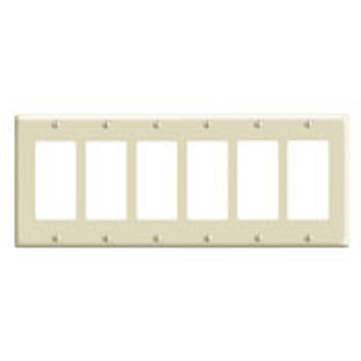 LEVITON Leviton 80436-W 6-Gang Decora Wallplate Standard Size Thermoset White