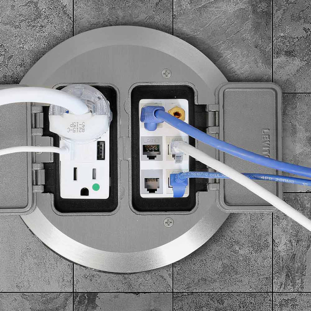 LEVITON Leviton FBBOX-GY 2-Gang Concrete Floor Box System