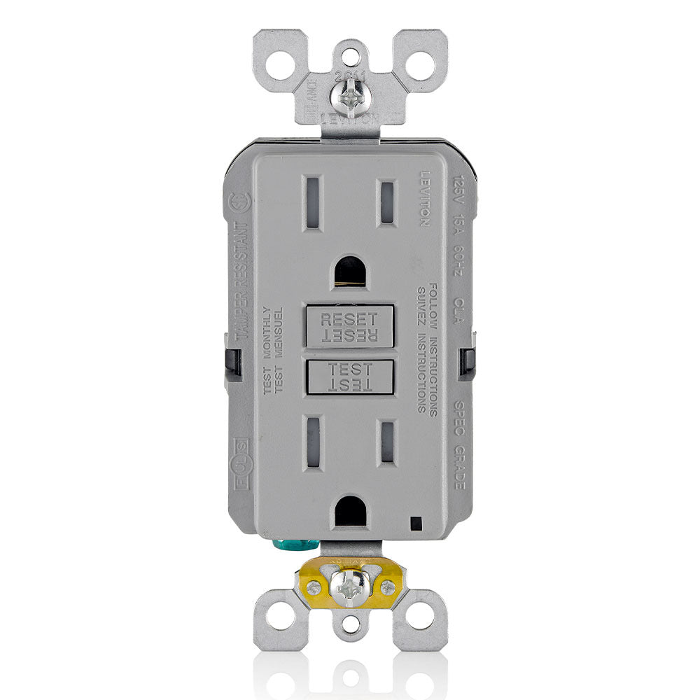 LEVITON Leviton GFTR1-GY 15A 125V Slim TR GFCI