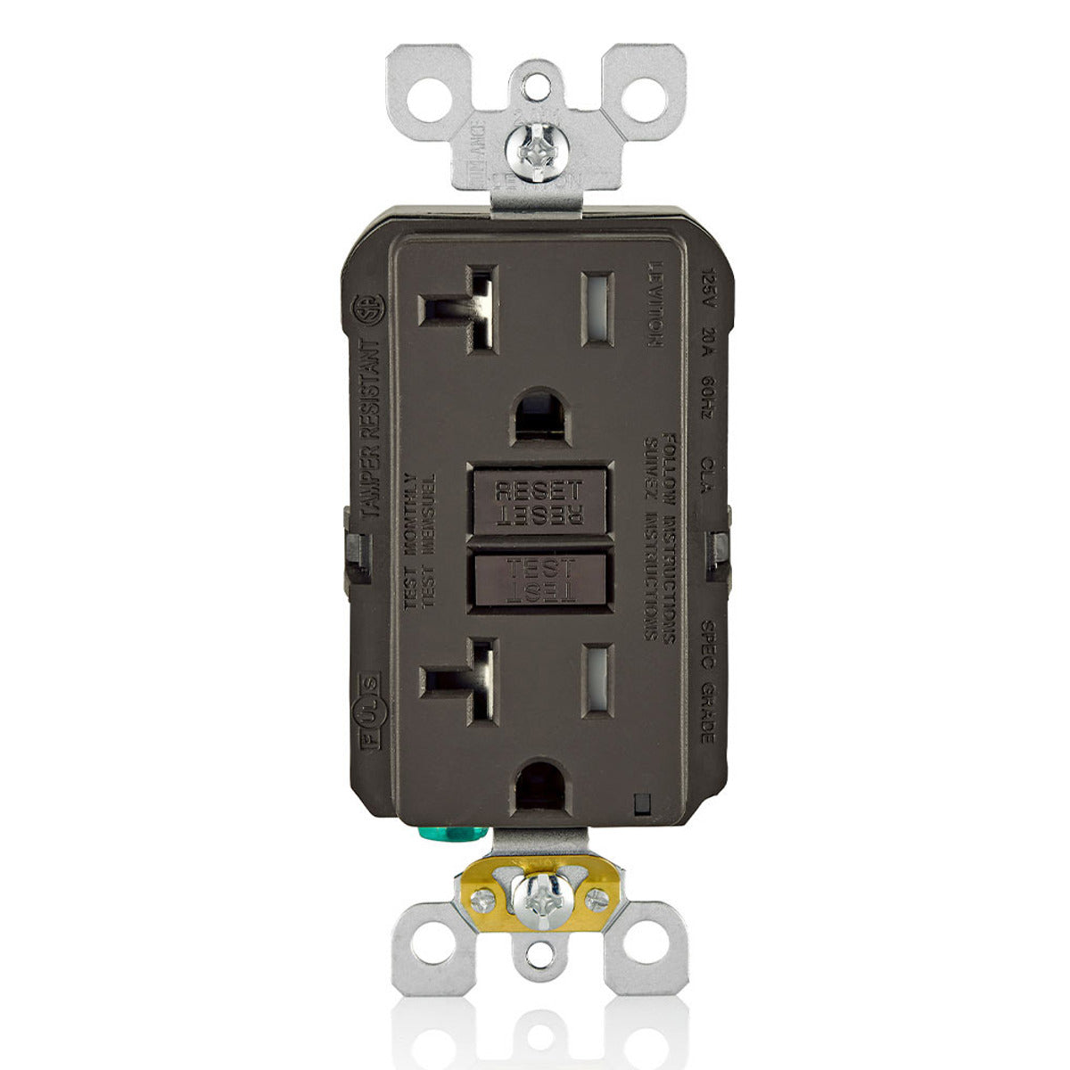 LEVITON Leviton GFTR2 LEV GFTR2 BR ST TR GFCI 20A125V