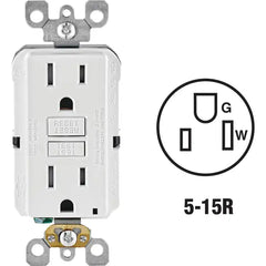 LEVITON Leviton RN2-GFTR1-0KW SmartLockPro Self-Test Tamper Resistant GFCI Outlet 15A 125V (1-Pack) LVTRN2GFTR10KW