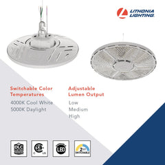 Lithonia Lighting CPRB-ALO13-UVOLT-SWW9-80CRI-DBL Compact Pro LED Round High Bay Fixture 120-347V