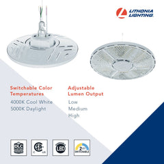 Lithonia Lighting CPRBALO14UVOLTSWW980CRIDBL Compact Pro LED Round High Bay Fixture 21K/24K/27K Switchable Lumens