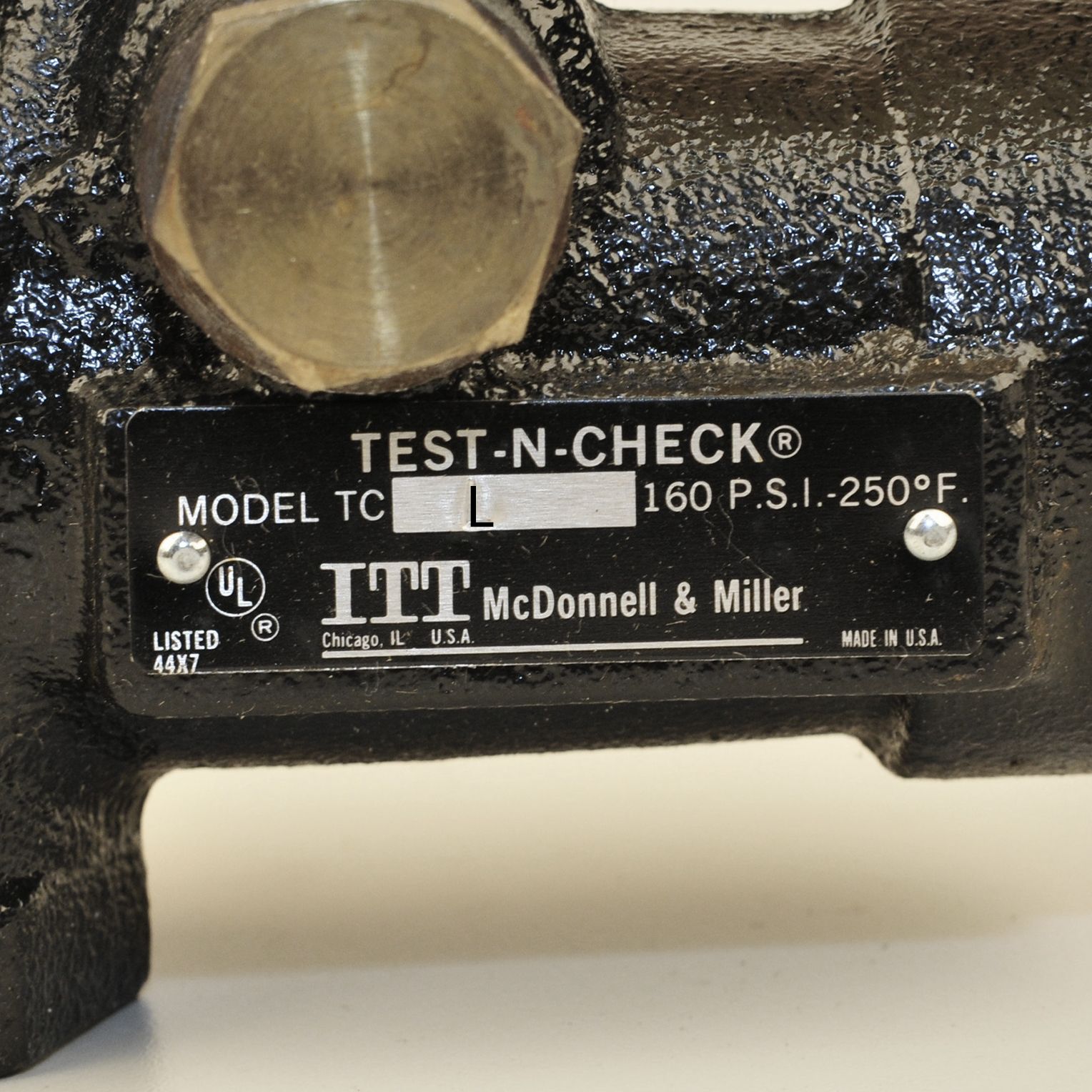 MCDONNELL & MILLER MCDONNELL & MILLER 317353 TC-L Lower Valve for TC-4 Test-N-Check