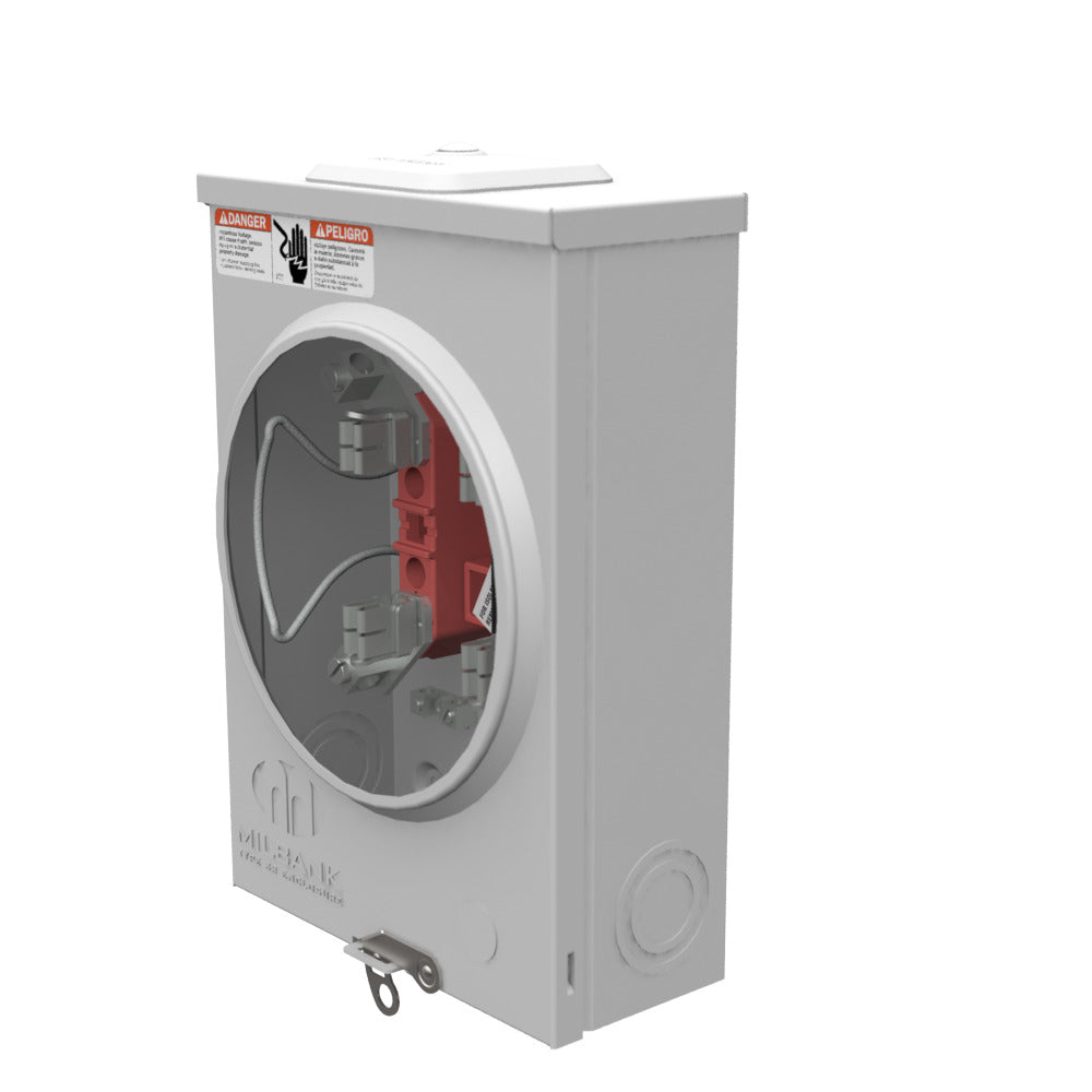 MILBANK Milbank U5934-XL-BLG Single Position Meter Socket 125 Amp 1 Phase Ringless No Bypass 4 Term OH UG 600V
