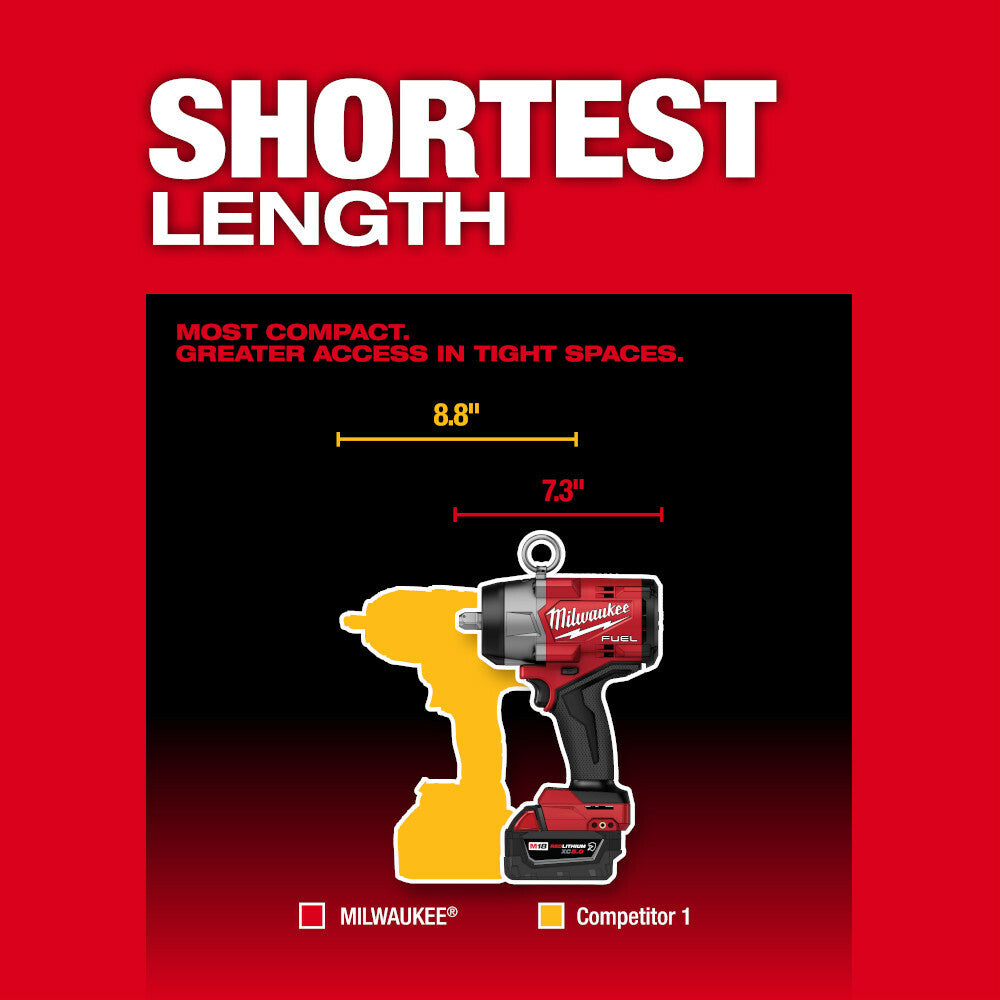 MILWAUKEE Milwaukee 2966-22 M18 FUEL 1/2 High Torque Impact Wrench w/ Pin Detent Kit