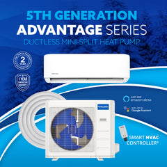 MRCOOL Advantage 5th Gen 24000 BTU 230V Ductless Mini Split Heat Pump AC - Non-DIY, 16 Ft Line Set, WiFi Enabled