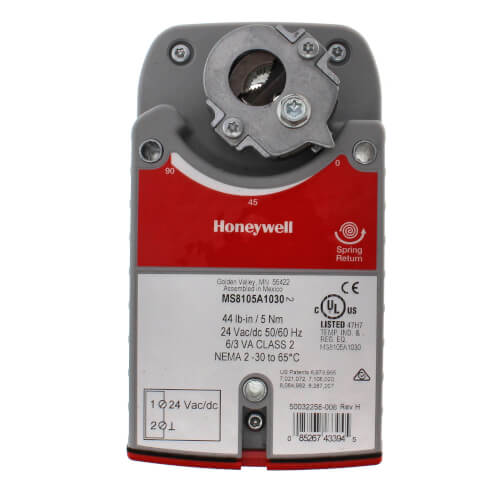 HONEYWELL Honeywell MS8105A1030 Damper Actuator Spring Return 24V 44 lb-in